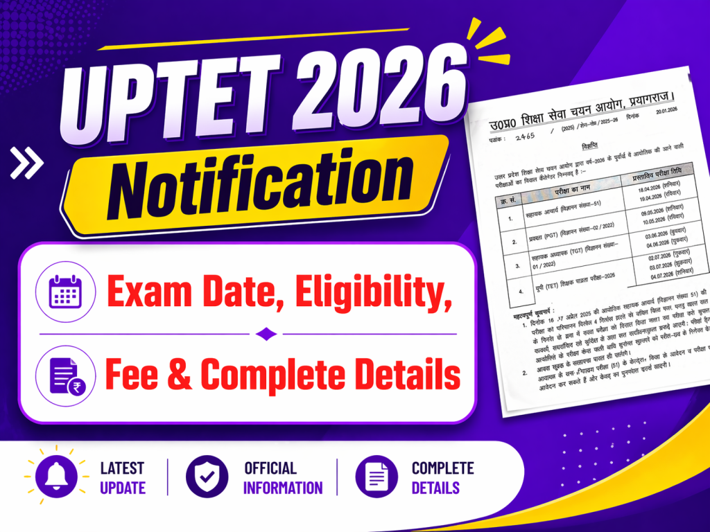 UPTET Exam Date, Eligibility, Fee & Complete Details